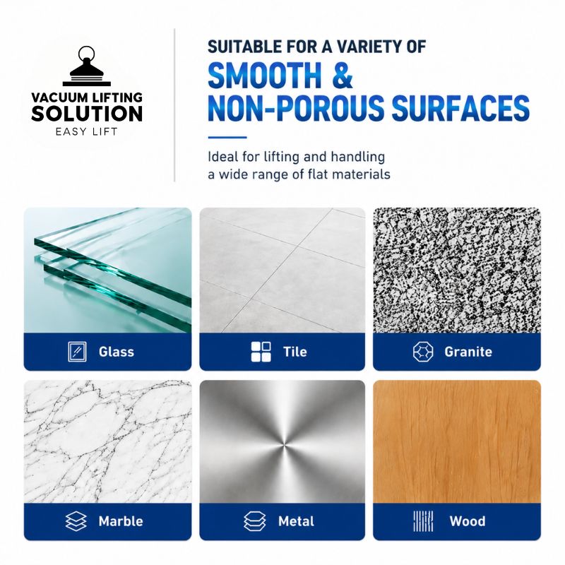 Cordless vacuum lifter for glass tile granite marble and metal surfaces