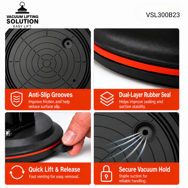 VSL300B23 double-layer rubber suction seal and quick release design for stable heavy material handling