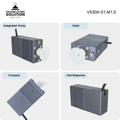VS30A-S1-M1.5 integrated electric vacuum gripper with compact design, outlet and fast response