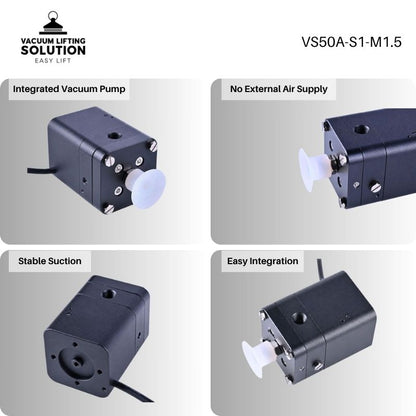 VS50A electric vacuum gripper with integrated vacuum pump, stable suction and easy robot integration