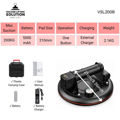 VSL200B electric vacuum lifter key specifications and product components